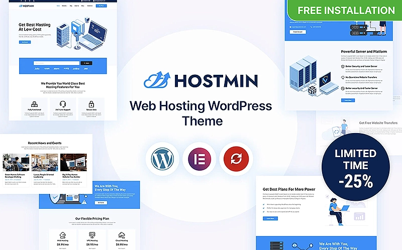 Hostmin - Multipurpose Web Hosting WordPress Theme | Premium Website Templates & Themes | Travolgi Themes