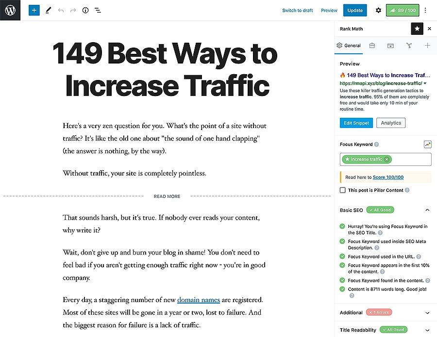 On-Page SEO Optimization of Rank Math SEO Wordpress plugin | Premium Website Templates & Themes | Travolgi Themes
