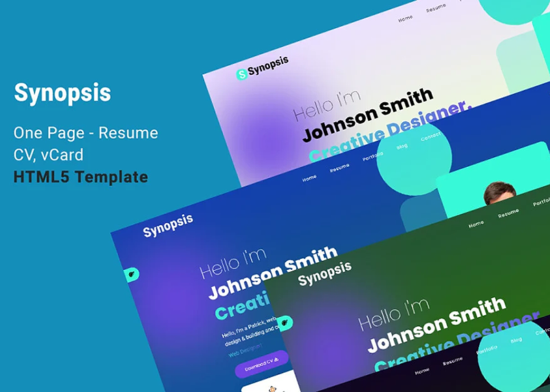 SYNOPSIS - One page resume / CV / VCARD HTML5 Template - How to Craft a Landing Page in WordPress and Boost Your Traffic? | Premium Website Templates & Themes | Travolgi Themes