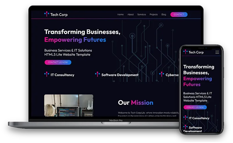 TechCorp Lite Template | Premium Website Templates & Themes | Travolgi Themes