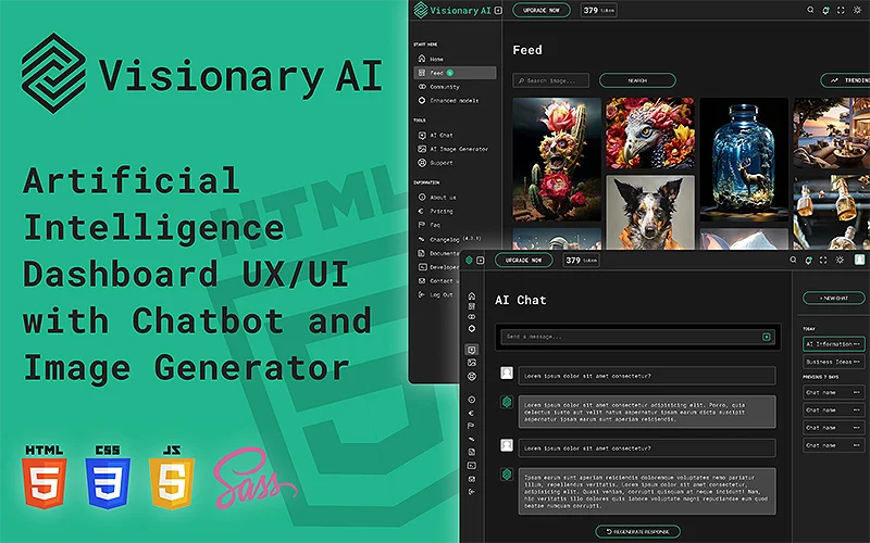 Visionary AI | Cutting-edge Dashboard UX for your Artificial Intelligence with Image Generator and Chatbot | Premium Website Templates & Themes | Travolgi Themes Visionary AI | Cutting-edge Dashboard UX for your Artificial Intelligence with Image Generator and Chatbot | Premium Website Templates & Themes | Travolgi Themes